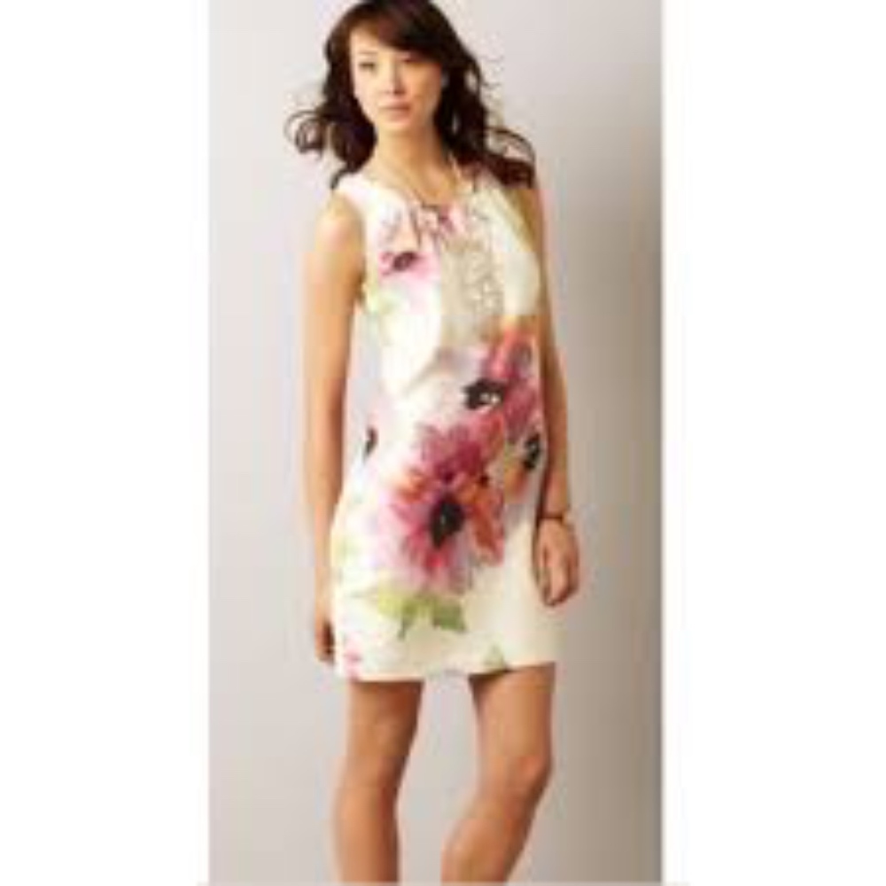 LOFT Watercolor Floral Shift Dress - Petite